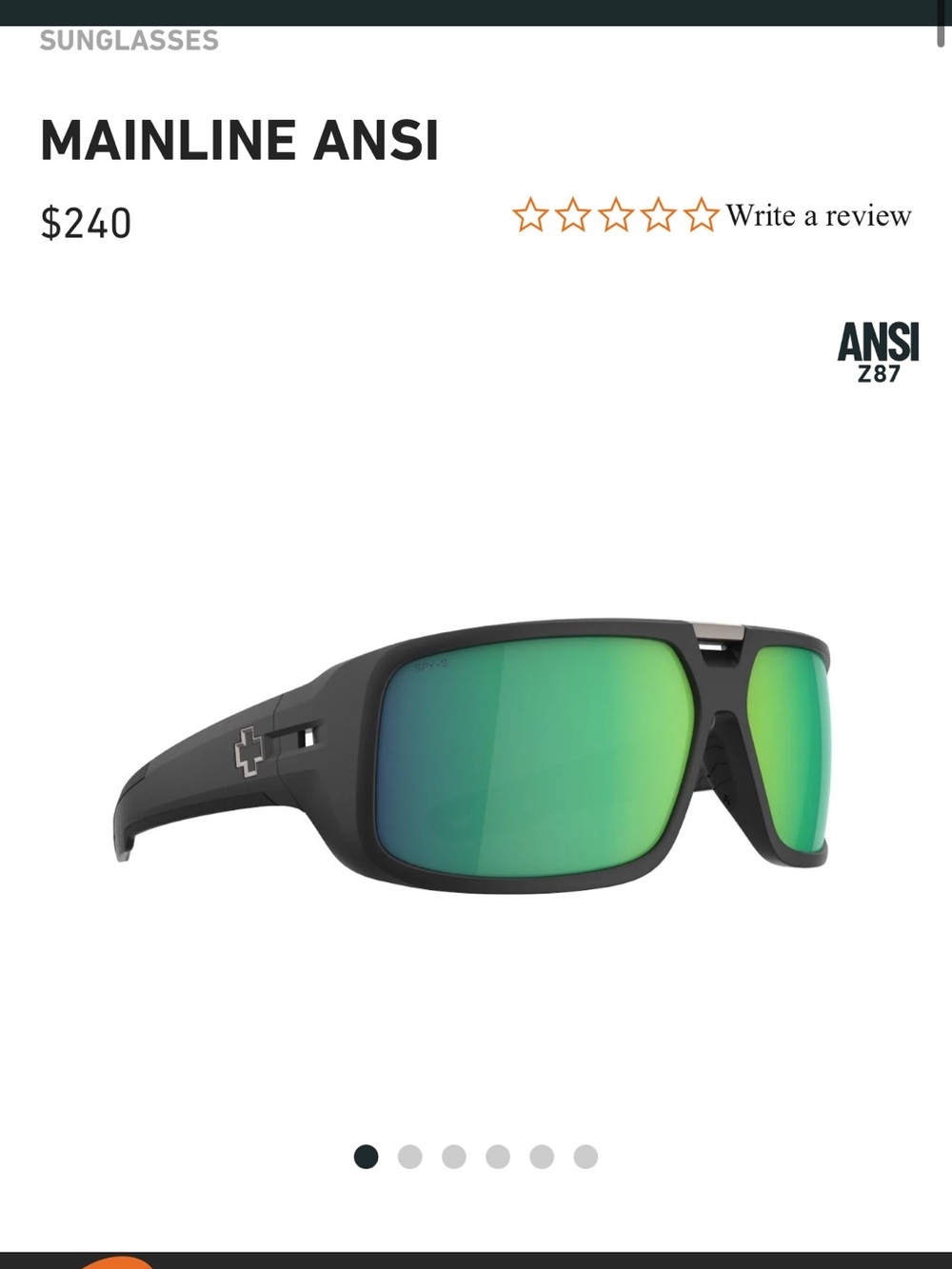 SPY Mainline ANSI Sunglasses — Black Frame with Green Mirror Lenses
